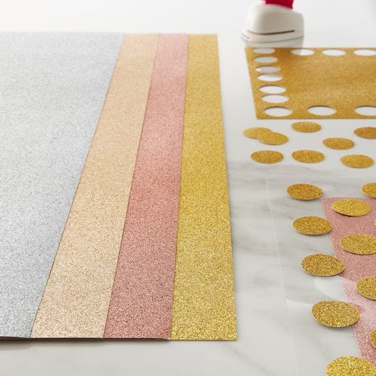 12" x 24" Glitter Neutral 65lb. Cardstock Paper by Recollections™, 12 Sheets